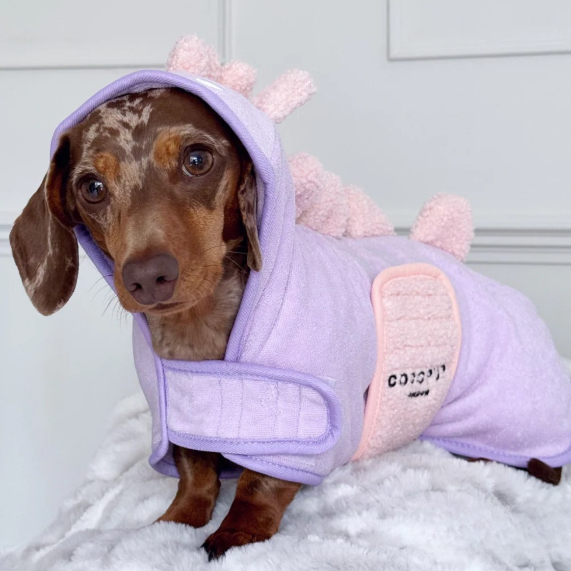 Lilac Dino Drying Robe