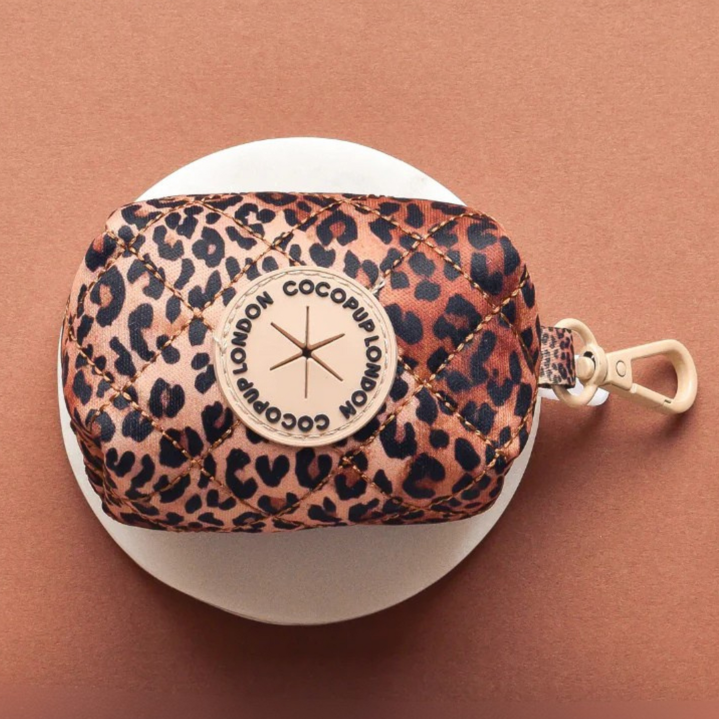 Quilted Poop Bag Holder - Leopard
