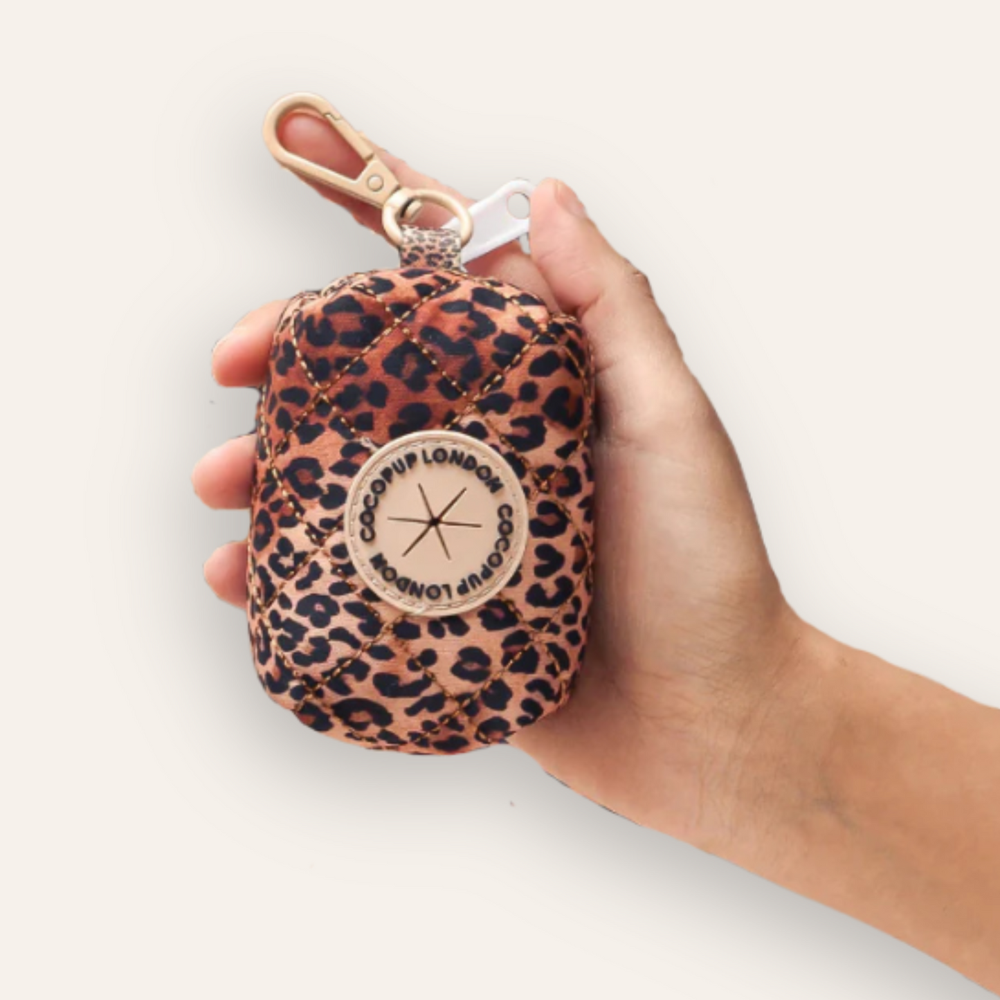 Quilted Poop Bag Holder - Leopard