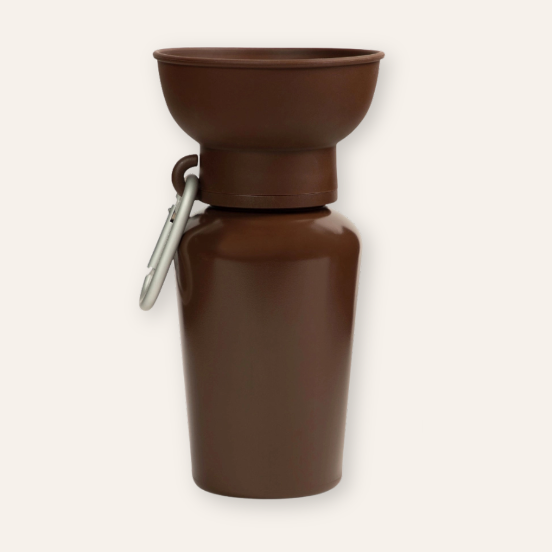 Flip Travel Water Bottle - Brown