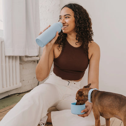 Dog & Me Water Bottle - Blue