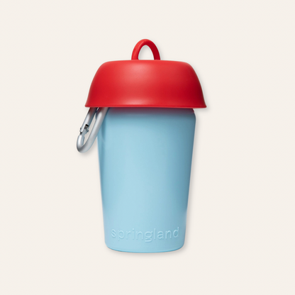 Flip Travel Water Bottle - Cherry / Light Blue