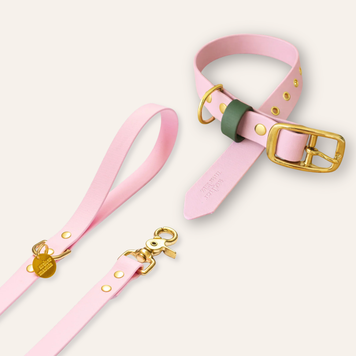 Collar & Leash - Light Pink