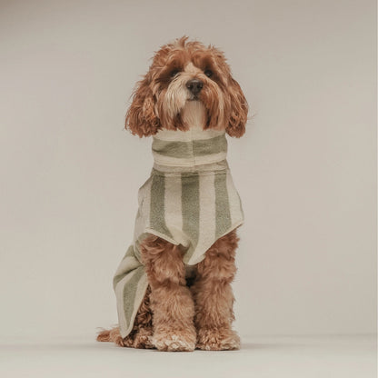 Cosy Cloak Drying Robe - Matcha Stripe