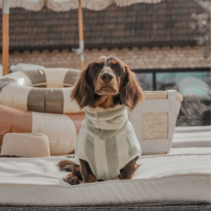 Cosy Cloak Drying Robe - Matcha Stripe