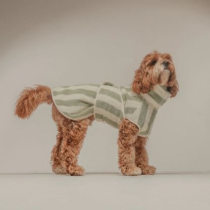 Cosy Cloak Drying Robe - Matcha Stripe