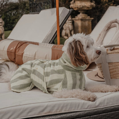 Cosy Cloak Drying Robe - Matcha Stripe
