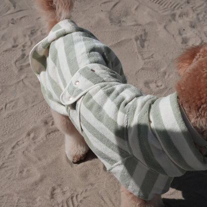Cosy Cloak Drying Robe - Matcha Stripe