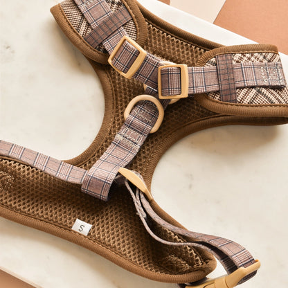 Adjustable Harness - Brown Plaid