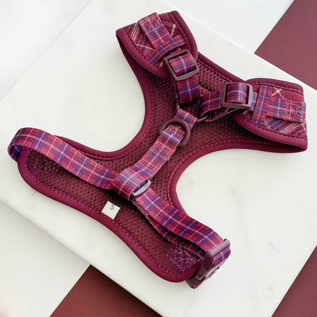 Adjustable Harness - Mulberry Plaid