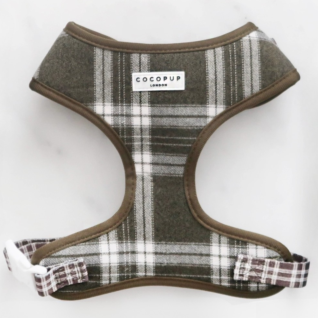 Adjustable Harness - Olive Plaid