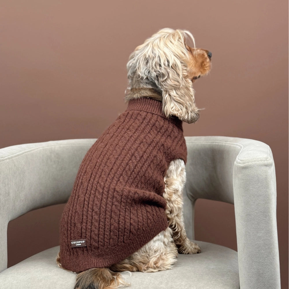 Cable Knit Jumper - Chocolate