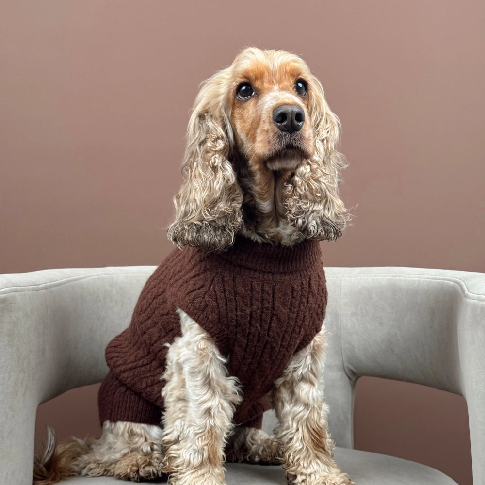 Cable Knit Jumper - Chocolate