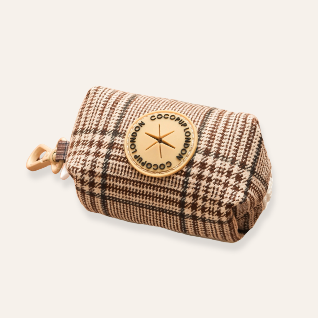 Poop Bag Holder - Brown Plaid