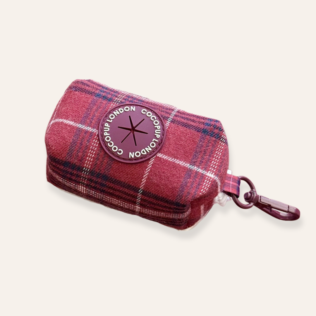 Poop Bag Holder - Mulberry Plaid