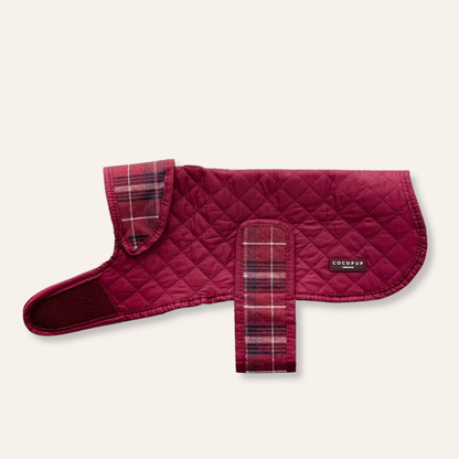 Quilted Coat - Mulberry Plaid