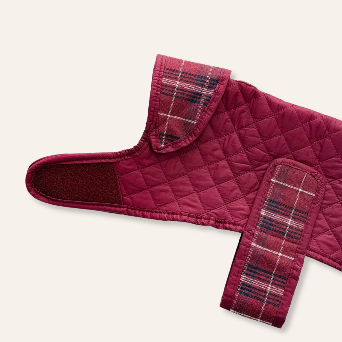 Quilted Coat - Mulberry Plaid