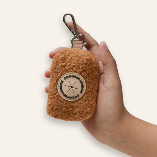 Teddy Poop Bag Holder - Brown
