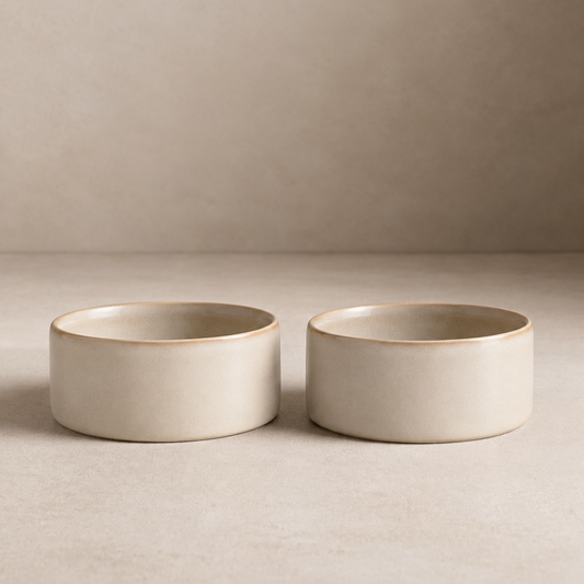 Stoneware Pet Bowls (2 Pieces Set) - Dune