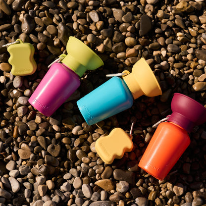 Flip Travel Water Bottle - Soft Yellow / Turquoise
